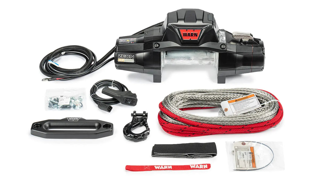 WARN ZEON XP 10-S Lieferumfang mit Seilwinde, Hawse-Seilfenster und Steuerung