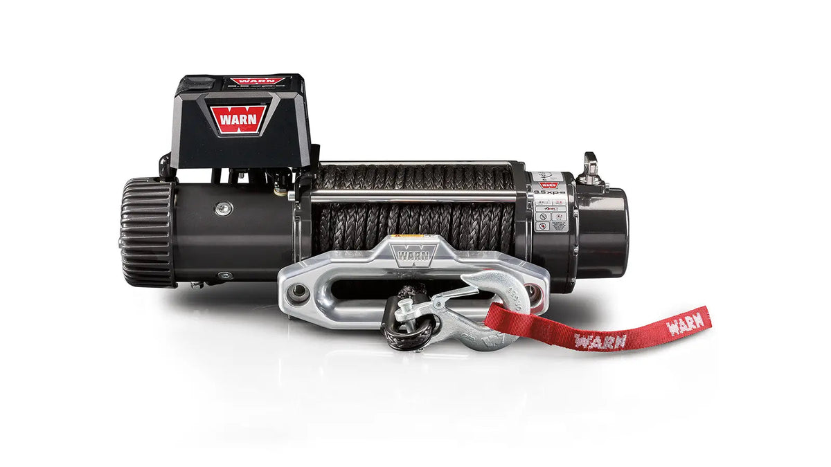 WARN 9.5xp-s Seilwinde 12V mit Spydura Synthetikseil – Frontansicht
