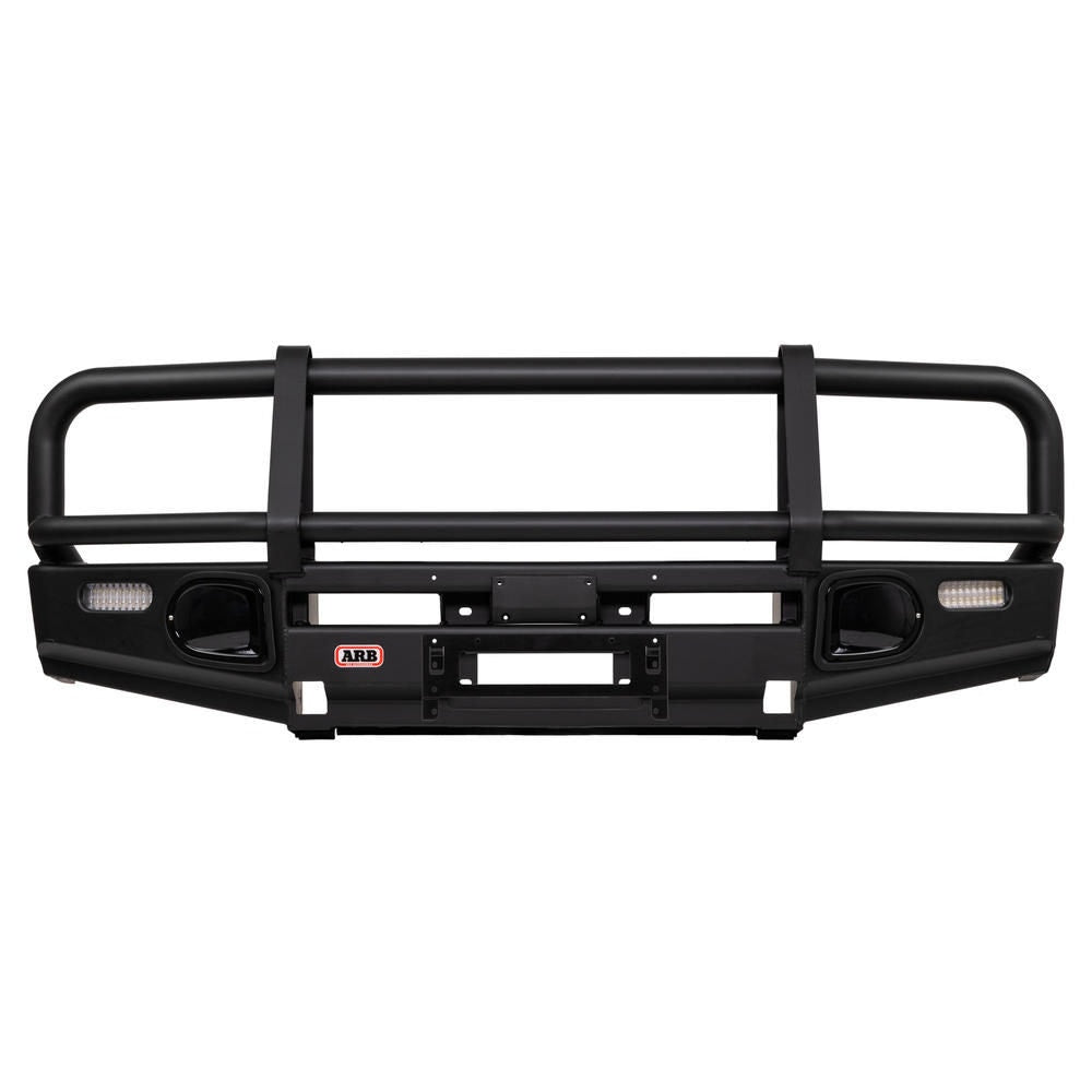 ARB Deluxe Winch Bull Bar Frontschutzbügel Stahl mattschwarz – Toyota Land Cruiser 79-Serie Workmate ab 08/2022, ohne Flares, Safety Sense